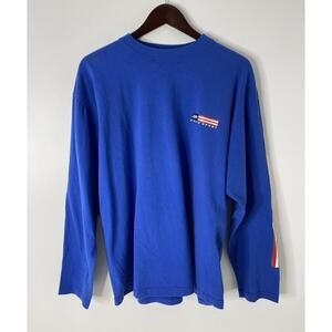 Vintage 90s Guess Long Sleeve Shirt Size Large Navy Blue Logo